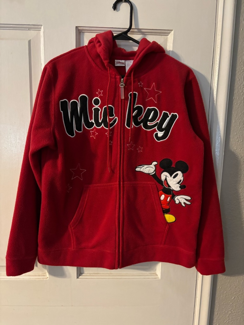 Disney Mickey Mouse Red Zip-Up Hoodie Unisex Adult Medium 90s Y2K